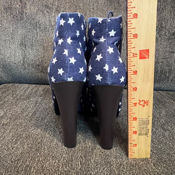 Gojane Platform Boots Women Sz 9 Red White Blue Stripes Stars USA Flag Patriotic - Picture 5 of 9